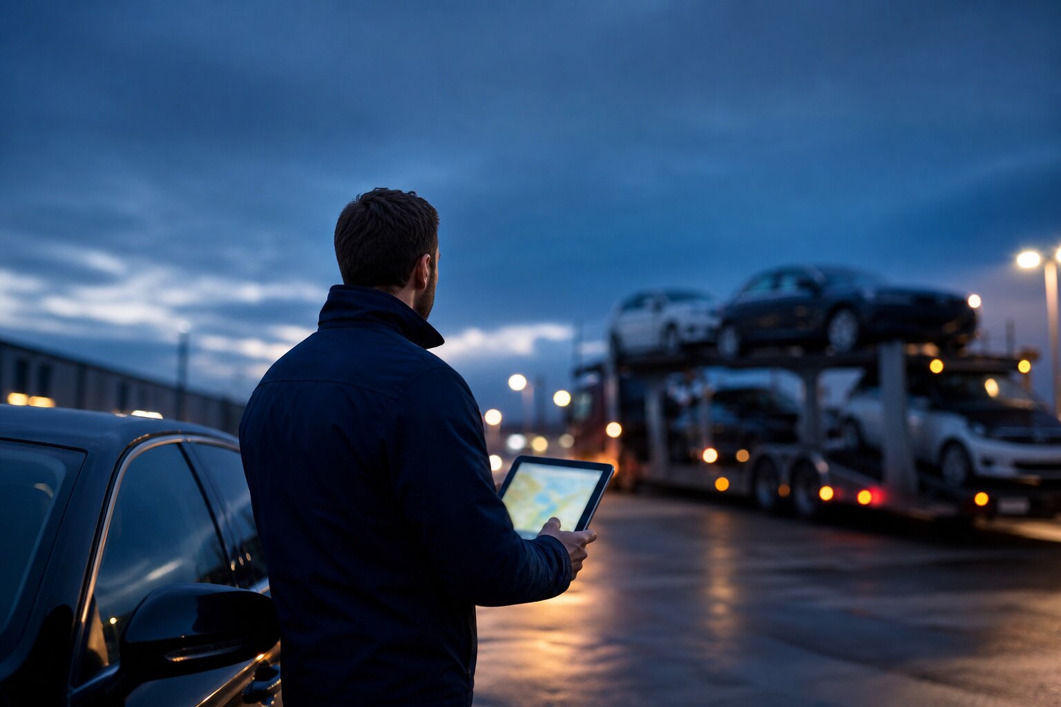Réseau de convoyeurs AlloConvoy en dispatch logistique avec suivi de mission